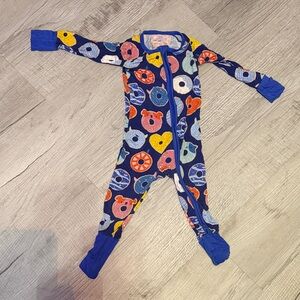 Little Sleepies Blue Donut Print Kids Bodysuit
